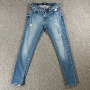 Hollister Jeans Women 26x30 Skinny Epic Flex Blue Distressed Stretch Denim